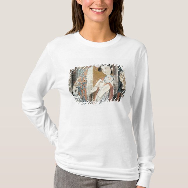 Frau mit Blumenhaarnadel T-Shirt (Vorderseite)