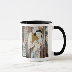 Frau mit Blumenhaarnadel Tasse