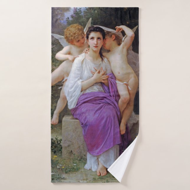 Frau mit Cupid, Bouguereau Badehandtuch (Badehandtuch)