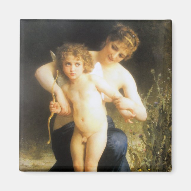 Frau mit Cupid, Bouguereau Magnet (Vorne)