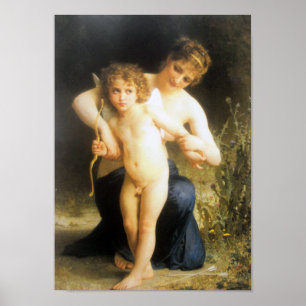 Frau mit Cupid, Bouguereau Poster