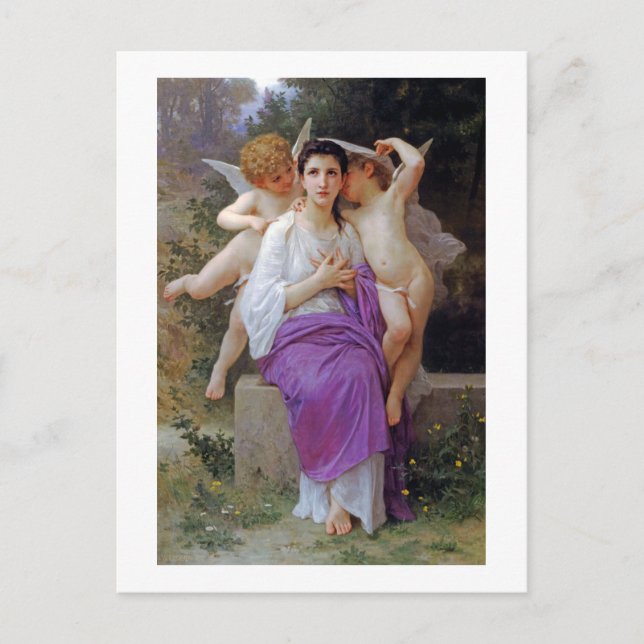 Frau mit Cupid, Bouguereau Postkarte (Vorderseite)