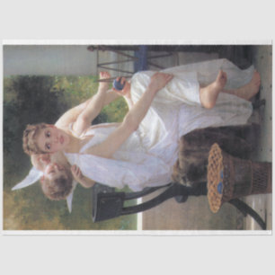 Frau mit Cupid, Bouguereau Seidenpapier