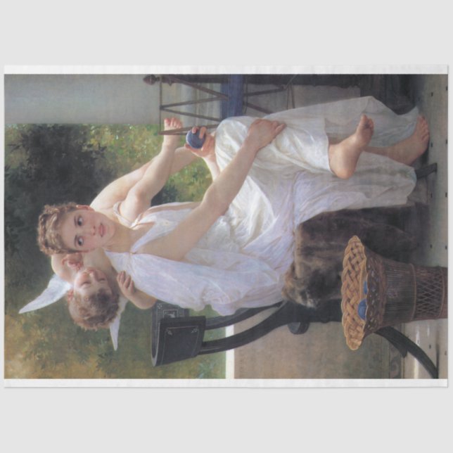 Frau mit Cupid, Bouguereau Seidenpapier (Vorderseite)