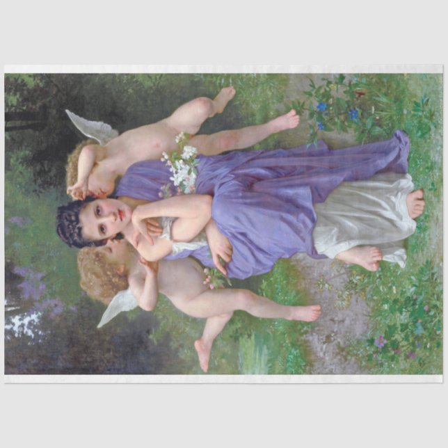 Frau mit Cupid, Bouguereau Seidenpapier (Vorderseite)