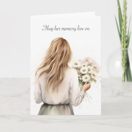 Frau mit Daisy Bouquet Beileid Karte