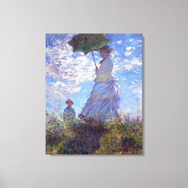 Frau mit dem Parasol Claude Monet Kunst Leinwanddruck (Vorderseite)