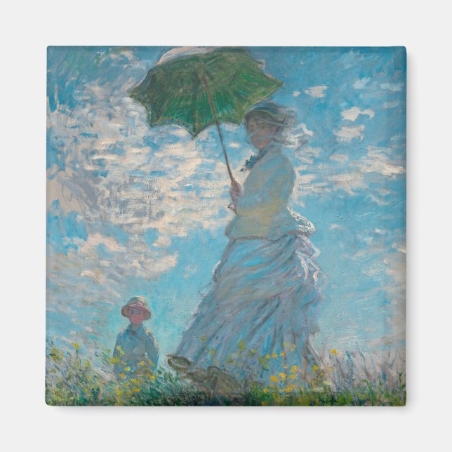 Frau mit dem Parasol Claude Monet Kunst Magnet (Vorne)