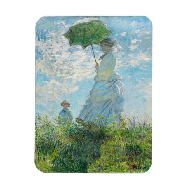 Frau mit dem Parasol Claude Monet Magnet (Vertikal)