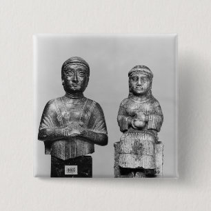 Frau mit dem Schal Button