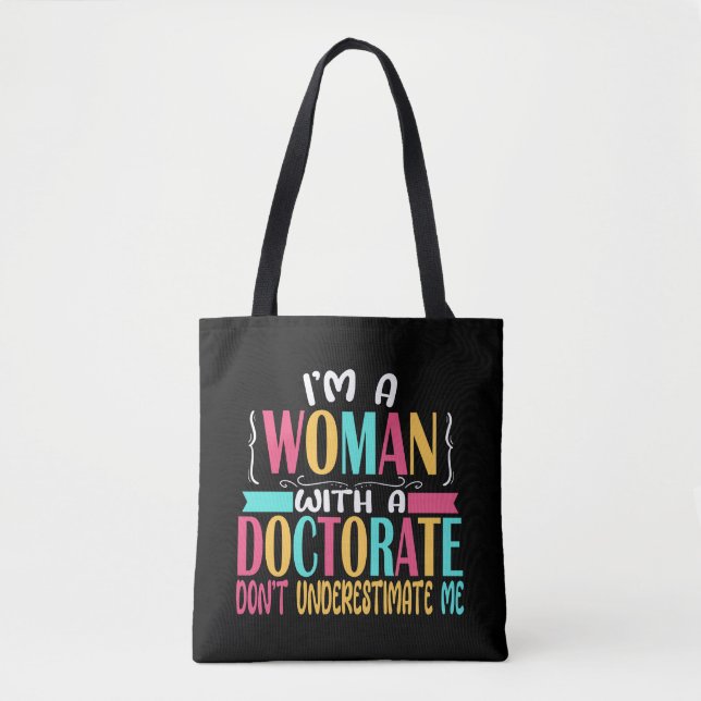 Frau mit Doktorgrad Doktortitel Abschluss 2023 Tasche (Vorderseite)