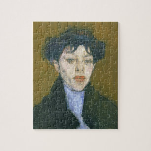 Frau mit einem blauen Schal, c.1912 (Öl auf