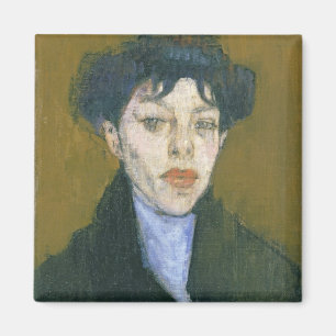 Frau mit einem blauen Schal, c.1912 (Öl auf Magnet