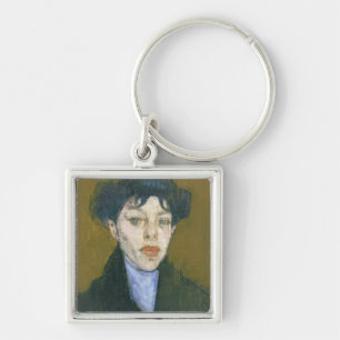 Frau mit einem blauen Schal, c.1912 (Öl auf Schlüsselanhänger