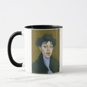 Frau mit einem blauen Schal, c.1912 (Öl auf Tasse