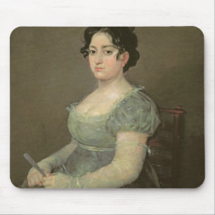 Frau mit einem Fan, c.1805-06 (Öl auf Leinwand) Mousepad