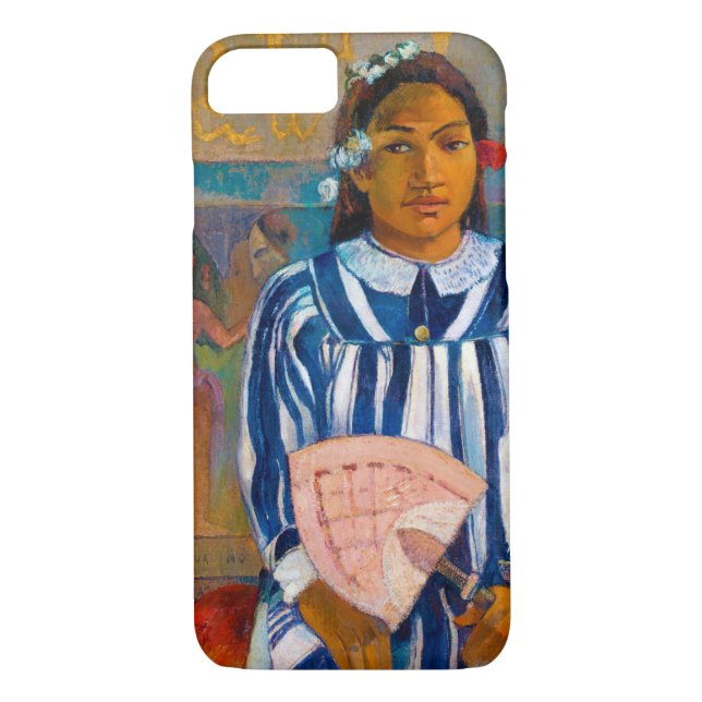 Frau mit einem Fan, Gauguin Case-Mate iPhone Hülle (Rückseite)