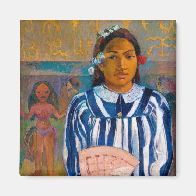 Frau mit einem Fan, Gauguin Magnet (Vorne)