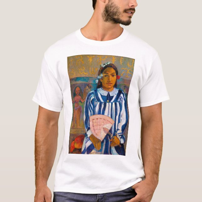 Frau mit einem Fan, Gauguin T-Shirt (Vorderseite)