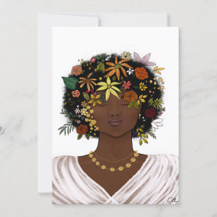 Frau mit einem gedämpften Afro Feiertagskarte