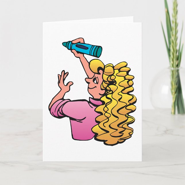 Frau mit einem Grußkarton Karte (Von Creator hochgeladen)