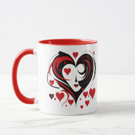 Frau mit einem herzförmigen Gesicht Tasse