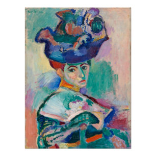 Frau mit einem Hut von Henri Matisse Poster