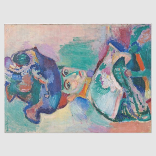 Frau mit einem Hut von Henri Matisse Seidenpapier (Vorderseite)