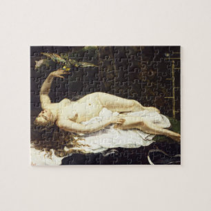 Frau mit einem Papagei von Gustave Courbet