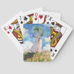 Frau mit einem Parasol Claude Monet lebendige Kuns Spielkarten
