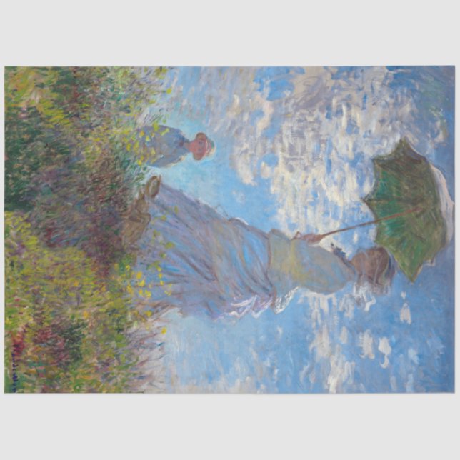 Frau mit einem Parasol, Monet Seidenpapier (Vorderseite)