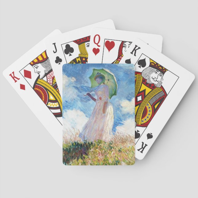 Frau mit einem Sonnenschirm Claude Monet Spielkarten (Rückseite)