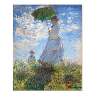 Frau mit einem Sonnenschirm Monet Fotodruck