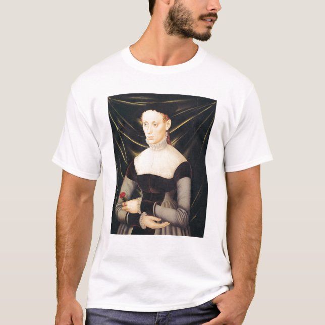 Frau mit einer Gartennelke T-Shirt (Vorderseite)