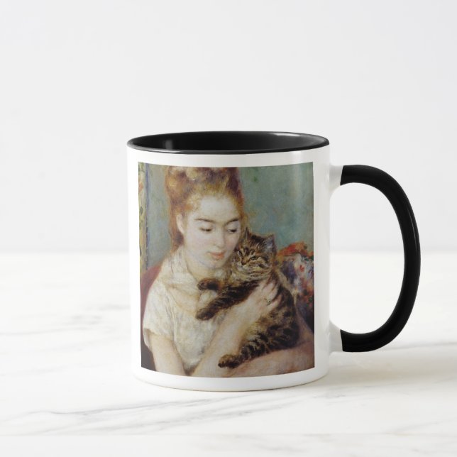 Frau mit einer Katze durch Pierre-Auguste Renoir Tasse (Rechts)