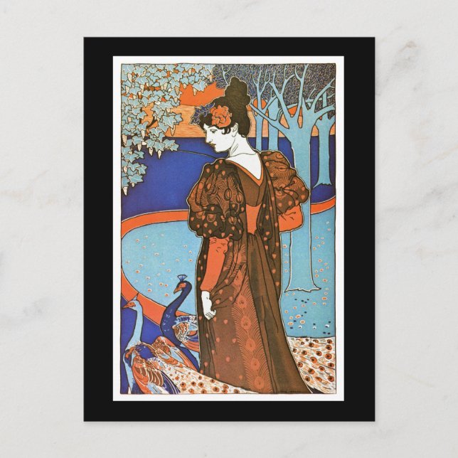 Frau mit Friedenstruppen - Louis Rhead Postkarte (Vorderseite)