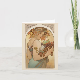 Frau mit Frucht Feiertagskarte