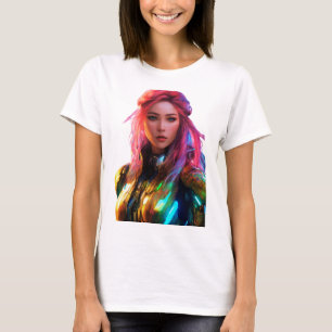 Frau mit futuristischer Schönheit T-Shirt