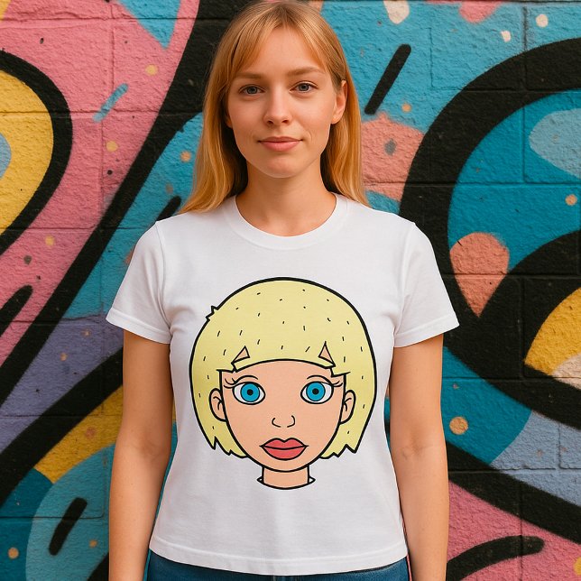 Frau mit gelbem Haar T-Shirt (Von Creator hochgeladen)