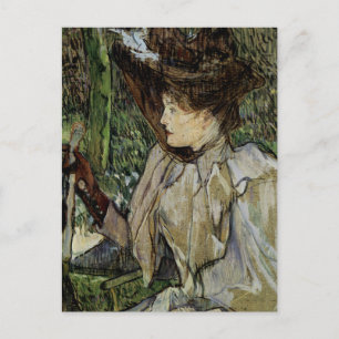 Frau mit Gloves von Toulouse-Lautrec Postkarte