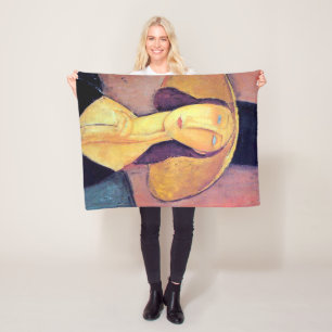 Frau mit Großhut, Modigliani Fleecedecke