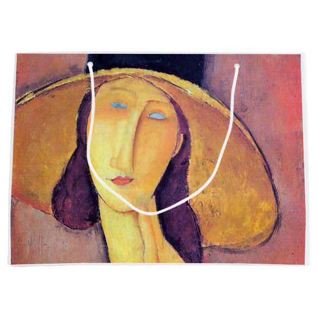 Frau mit Großhut, Modigliani Große Geschenktüte (Vorderseite)