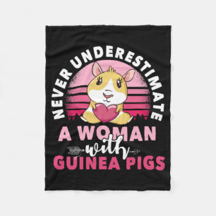 Frau mit Guinea Pig Cavy Roddent Fleecedecke