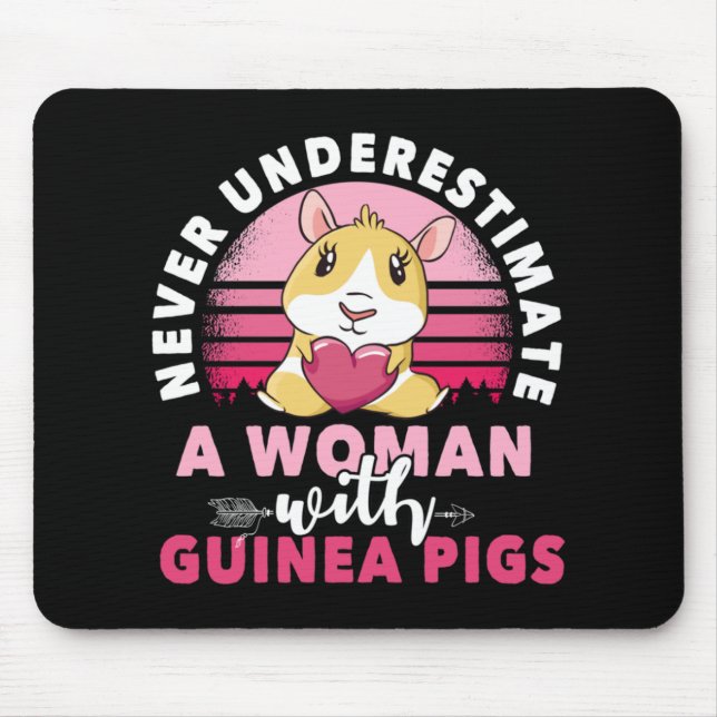 Frau mit Guinea Pig Cavy Roddent Mousepad (Vorne)