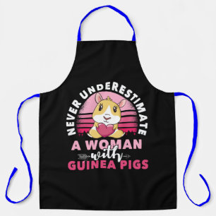 Frau mit Guinea Pig Cavy Roddent Schürze
