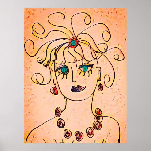 Frau mit Halskette Poster (Vorne)