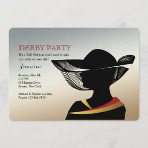 Frau mit Hut-Pferderennen-Einladung Einladung