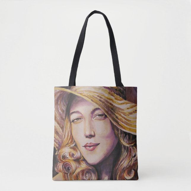Frau mit Hut Tasche (Vorderseite)