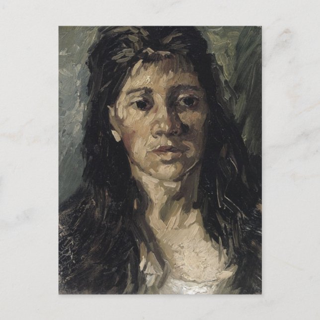 Frau mit ihrem Haar Loose Van Gogh Fine Art Postkarte (Vorderseite)