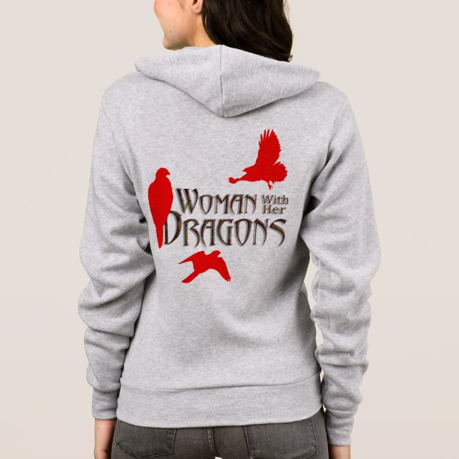 Frau mit ihren Drachen Hoodie (Rückseite)